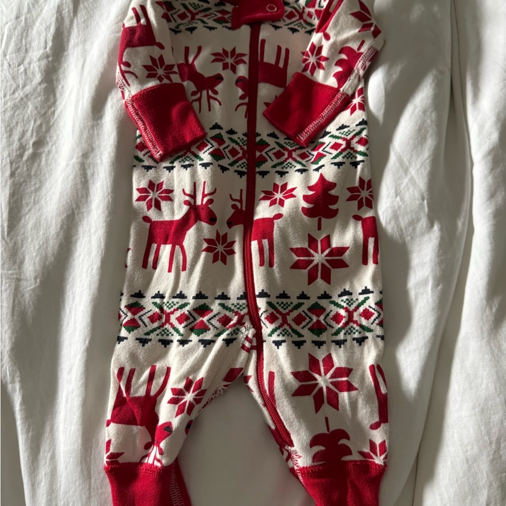 Hanna Andersson Red and White Baby Onesie